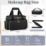 Carica l'immagine nel visualizzatore di Gallery, Ampia trousse per il trucco, organizer portatile da viaggio per il trucco per donne e ragazze con 2 tasche rimovibili e divisori staccabili.
