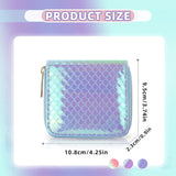 Carica l'immagine nel visualizzatore di Gallery, Portafoglio piccolo e colorato, con cerniera e motivo sirena lucido, piccolo porta carte di credito con 2 scomparti per monete e 4 scomparti per carte, portafogli da donna per carte di credito