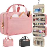 Carica l'immagine nel visualizzatore di Gallery, Beauty case da viaggio, borsa da viaggio portatile con gancio per appendere, per donna, impermeabile, con astuccio per il trucco e accessori organizer da viaggio.