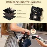 Carica l'immagine nel visualizzatore di Gallery, Portafoglio da donna Sun and Moon RFID, piccolo e sottile per carte di credito, in pelle PU, con cerniera, tasca portamonete e finestra per documento d'identità, per donne, ragazze e adolescenti.